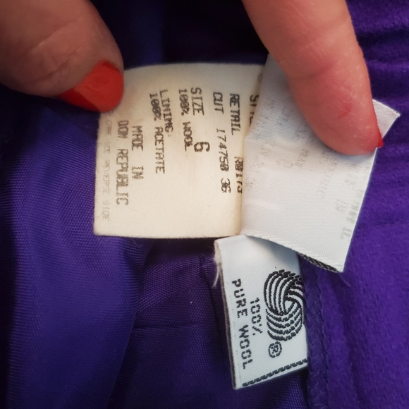 Purple Koret Wool Pencil Skirt - Picture 3 of 5